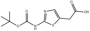 5-Thiazoleacetic  acid,  2-[[(1,1-dimethylethoxy)carbonyl]amino]- 化学構造式