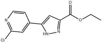 5-(2-氯-4-吡啶基)-1H-吡唑-3-羧酸乙酯 结构式