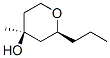 2H-Pyran-4-ol, tetrahydro-4-methyl-2-propyl-, (2S,4S)- (9CI) Structure