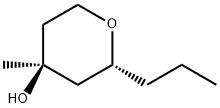 2H-Pyran-4-ol, tetrahydro-4-methyl-2-propyl-, (2R,4S)- (9CI) 化学構造式