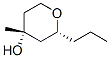 2H-Pyran-4-ol, tetrahydro-4-methyl-2-propyl-, (2R,4R)- (9CI) Structure