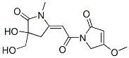 1,5-Dihydro-1-[[(E)-4-hydroxy-4-hydroxymethyl-1-methyl-5-oxopyrrolidin-2-ylidene]acetyl]-4-methoxy-2H-pyrrol-2-one 结构式