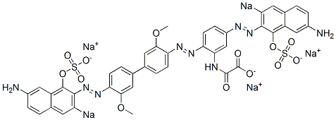 N-[5-[(7-Amino-1-hydroxy-3-sodiosulfo-2-naphthalenyl)azo]-2-[[4'-[(7-amino-1-hydroxy-3-sodiosulfo-2-naphthalenyl)azo]-3,3'-dimethoxy[1,1'-biphenyl]-4-yl]azo]phenyl]oxamidic acid sodium salt Structure