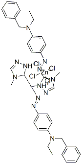 bis[5-[[4-[benzylethylamino]phenyl]azo]-1,4-dimethyl-1H-1,2,4-triazolium] tetrachlorozincate Struktur