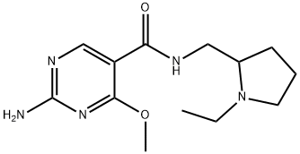2-(2-Amino-4-methoxy-5-pyrimidinyl carboxamidomethyl)-1-ethylpyrrolidi ne,72412-36-3,结构式