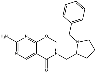 2-Amino-N-[(1-benzyl-2-pyrrolidinyl)methyl]-4-methoxy-5-pyrimidinecarboxamide 结构式