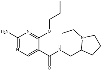 2-amino-N-[(1-ethylpyrrolidin-2-yl)methyl]-4-propoxy-pyrimidine-5-carb oxamide Structure