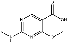 5-Pyrimidinecarboxylic acid, 4-methoxy-2-(methylamino)- (9CI) 化学構造式
