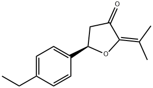 3(2H)-Furanone,5-(4-ethylphenyl)dihydro-2-(1-methylethylidene)-,(5R)-(9CI) 化学構造式