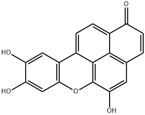 5,8,9-Trihydroxy-1H-naphtho[2,1,8-mna]xanthen-1-one Struktur