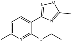 Pyridine, 2-ethoxy-6-methyl-3-(5-methyl-1,2,4-oxadiazol-3-yl)- (9CI) Structure