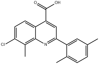 7-CHLORO-2-(2,5-DIMETHYLPHENYL)-8-METHYLQUINOLINE-4-CARBOXYLIC ACID 结构式