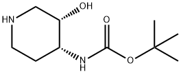 ((3S,4R)-3-羟基哌啶-4-基)氨基甲酸叔丁酯 结构式