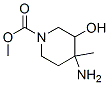 1-Piperidinecarboxylicacid,4-amino-3-hydroxy-4-methyl-,methylester, Struktur