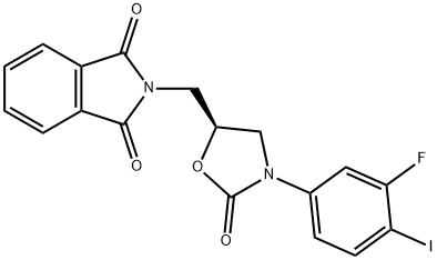 1H-Isoindole-1,3(2H)-dione, 2-[[(5S)-3-(3-fluoro-4-iodophenyl)-2-oxo-5-oxazolidinyl]Methyl]- Struktur