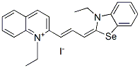 1-ethyl-2-[3-(3-ethyl-3H-benzoselenazol-2-ylidene)prop-1-enyl]quinolinium iodide Structure