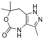 5H-Pyrazolo[4,3-d][1,3]oxazepin-5-one,1,4,7,8-tetrahydro-3,7,7-trimethyl- Struktur