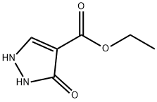 3-オキソ-2,3-ジヒドロ-1H-ピラゾール-4-カルボン酸エチル 化学構造式