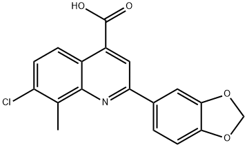 2-(1,3-ベンゾジオキソール-5-イル)-7-クロロ-8-メチルキノリン-4-カルボン酸 化学構造式