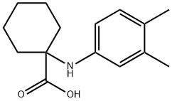 1-[(3,4-ジメチルフェニル)アミノ]シクロヘキサンカルボン酸 化学構造式