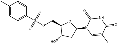 5'-O-(p-メチルフェニルスルホニル)チミジン 化学構造式