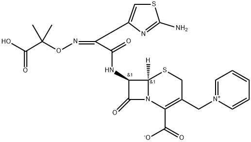 1-[[(6R,7R)-7-[[(2Z)-(2-Amino-4-thiazolyl)[(1-carboxy-1-methylethoxy)imino] acetyl] amino]-2-carboxy-8-oxo-5-thia-1-azabicyclo[4.2.0] oct-2-en-3-yl]methyl]pyridinum hydroxide inner salt Structure