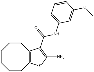 2-AMINO-N-(3-METHOXYPHENYL)-4,5,6,7,8,9-HEXAHYDROCYCLOOCTA[B]THIOPHENE-3-CARBOXAMIDE 结构式