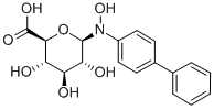 beta-D-Glucopyranuronic acid, 1-((1,1'-biphenyl)-4-ylhydroxyamino)-1-deoxy- 化学構造式