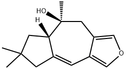 (7aS,8S)-5,6,7,7a,8,9-ヘキサヒドロ-6,6,8-トリメチルアズレノ[5,6-c]フラン-8-オール 化学構造式