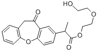 2-(2-Hydroxyethoxy)ethyl dl-2-(10,11-dihydro-11-oxodibenz(b,f)oxepin-2 -yl)propionate 化学構造式