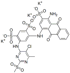 72639-33-9 tripotassium 4-[(4-amino-9,10-dihydro-9,10-dioxo-3-sulphonato-1-anthryl)amino]-6-[[5-chloro-6-methyl-2-(methylsulphonyl)pyrimidin-4-yl]amino]benzene-1,3-disulphonate