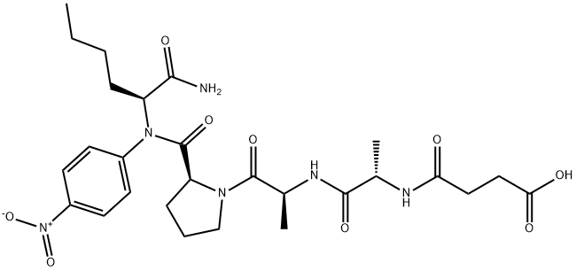 SUC-ALA-ALA-PRO-NLE-PNA, 72682-72-5, 结构式