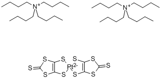 双(四正丁基铵)合双(1,3-二硫杂环戊烯-2-硫酮-4,5-二硫醇)铂(II),72688-91-6,结构式