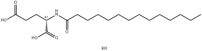 N-(1-氧代十四烷基)-L-谷氨酸单钾盐(9CI),72716-26-8,结构式