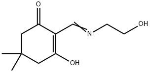 2-Cyclohexen-1-one, 3-hydroxy-2-[[(2-hydroxyethyl)imino]methyl]-5,5-dimethyl- (9CI) 化学構造式