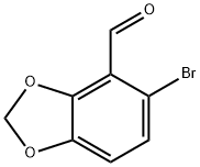 5-溴-1,3-苯并二氧杂环戊二烯-4-甲醛, 72744-54-8, 结构式