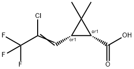 Z-(1R,S)-cis-2,2-dimethyl-3-(2,2-chloro-3,3,3-trifluoro-1-propenyl)cyclopropanecarboxylic acid Structure