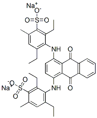disodium 4,4'-[(9,10-dihydro-9,10-dioxo-1,4-anthrylene)diimino]bis[3,5-diethyltoluene-2-sulphonate] Struktur