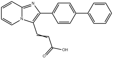 3-(2-联苯-4-基-咪唑[1,2-A]吡啶-3-基)丙烯酸 结构式