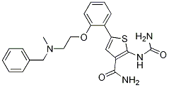 3-ThiophenecarboxaMide, 2-[(aMinocarbonyl)aMino]-5-[2-[2-[Methyl(phenylMethyl)aMino]ethoxy]phenyl]- 结构式