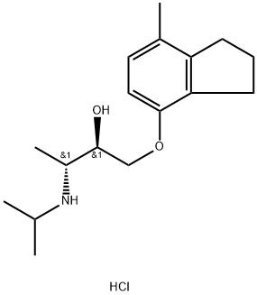 (±)-erythro-(S*,S*)-1-[2,3-(Dihydro-7-methyl-1H-inden-4-yl)oxy]-3-[(1-methylethyl)amino]-2-butanolhydrochloride Structure