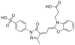 2-[2-[[1,5-Dihydro-3-methyl-5-oxo-1-(4-sulfophenyl)-4H-pyrazol]-4-ylidene]ethylidene]-3(2H)-benzoxazolepropanoic acid,72796-92-0,结构式