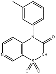 4-(3-Methylphenyl)-2H-pyrido[4,3-e]-1,2,4-thiadiazin-3(4H)-one 1,1-Dioxide Structure