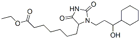 ethyl 3-(3-cyclohexyl-3-hydroxypropyl)-2,5-dioxoimidazolidine-4-heptanoate 结构式