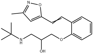 ((1,1-dimethylethyl)amino)-3-(2-(2-(3-methyl-5-isoxazolyl)ethenyl)phenoxy)-2-propanol 化学構造式