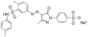 sodium p-[4,5-dihydro-3-methyl-4-[[3-[(p-tolylamino)sulphonyl]-p-tolyl]azo]-5-oxo-1H-pyrazol-1-yl]benzenesulphonate Structure