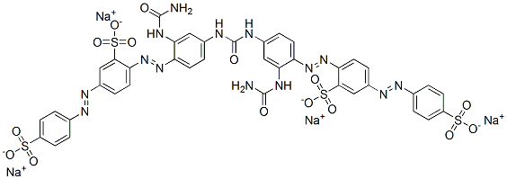 2,2'-[羰基双[亚氨[2-[(氨羰基)氨基]-4,1-亚苯基]偶氮]]双[5-[(4-磺苯基)偶氮]-苯磺酸四钠,72829-40-4,结构式