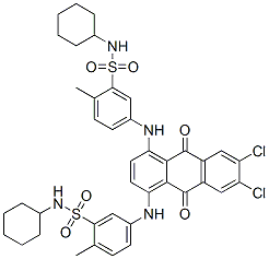 [(6,7-dichloro-9,10-dihydro-9,10-dioxo-1,4-anthrylene)diimino]bis[N-cyclohexyltoluenesulphonamide] 化学構造式