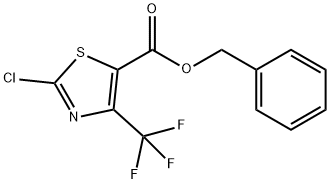 2-クロロ-4-(トリフルオロメチル)-5-チアゾールカルボン酸フェニルメチル 化学構造式