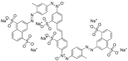3,3'-[1,2-Ethenediylbis[(3-sulfo-4,1-phenylene)-ONN-azoxy(2-methyl-4,1-phenylene)azo]]bis(1,5-naphthalenedisulfonic acid)hexasodium salt Structure